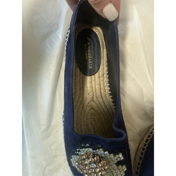 Anya Hindmarch Navy Espadrilles Size 37 Leather Suede - Picture 9 of 14